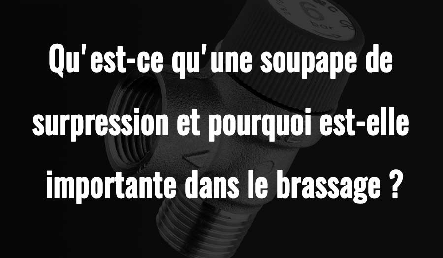 Qu'est-ce qu'une soupape de surpression et pourquoi est-elle importante dans le brassage ?